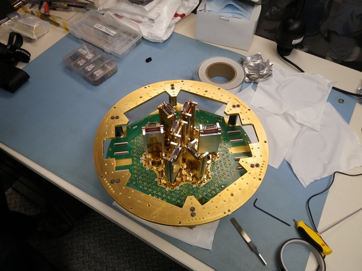 The backside of our focal plane partially assembled. 